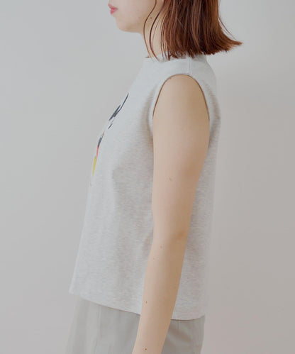 ミッキー圖案無袖法式T恤