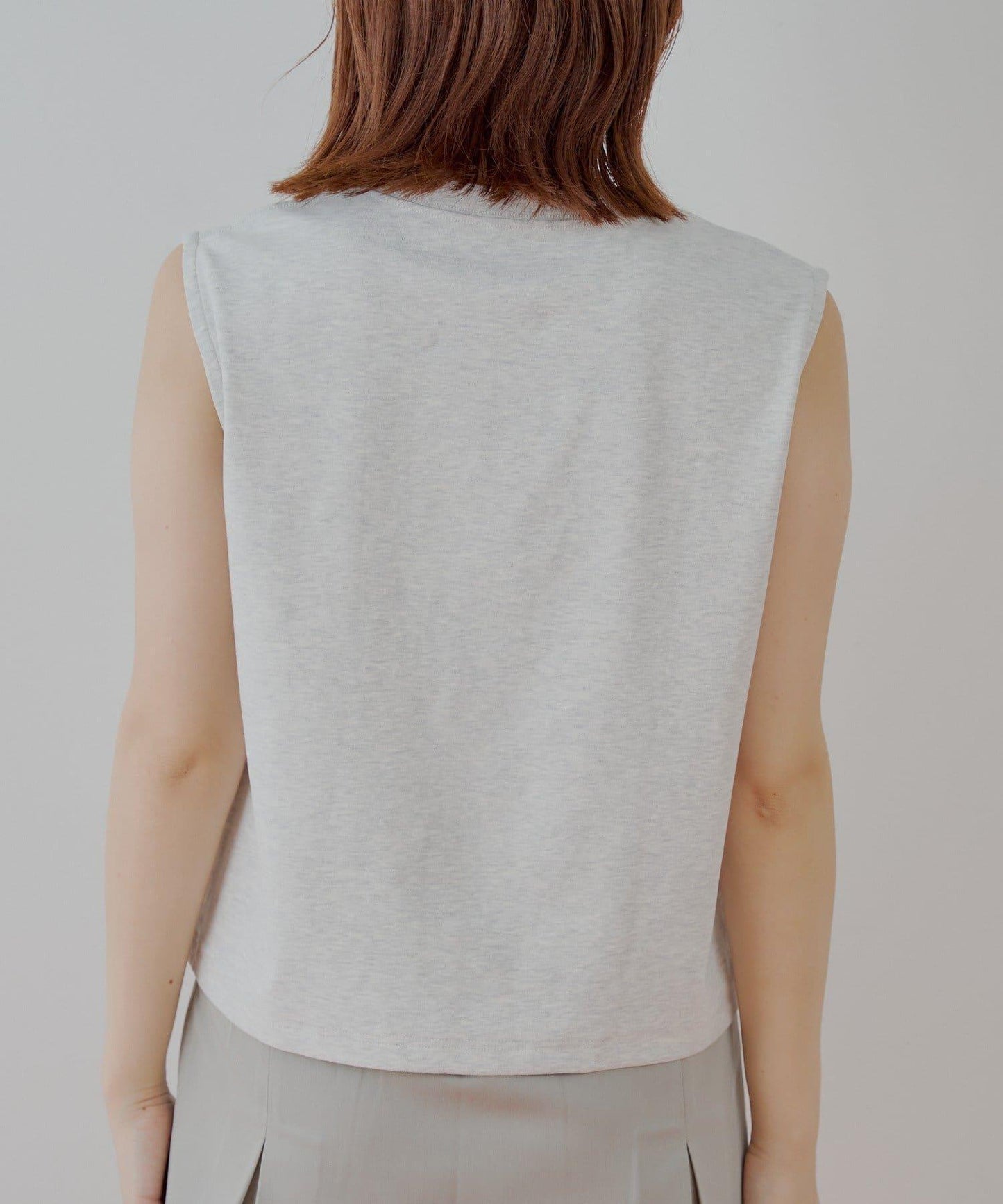 ミッキー圖案無袖法式T恤