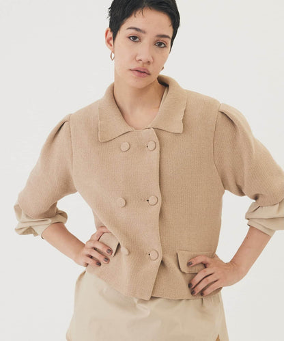 【THE PAUSE】天鵝絨針織短款開衫