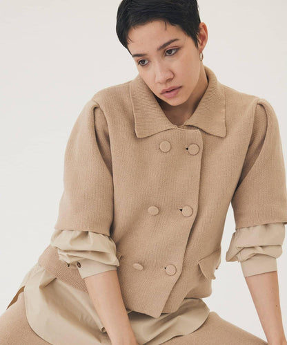 【THE PAUSE】天鵝絨針織短款開衫