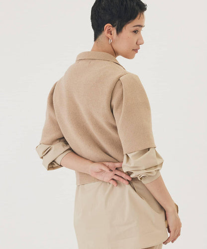 【THE PAUSE】天鵝絨針織短款開衫