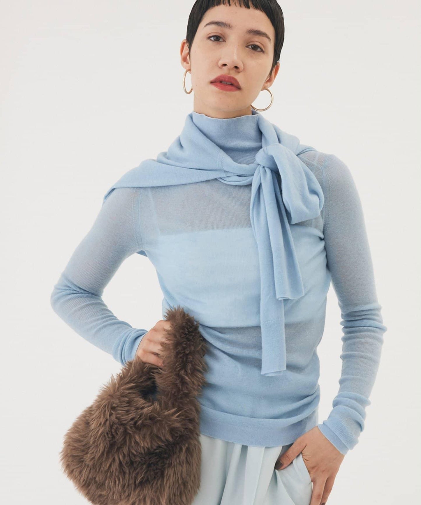 【THE PAUSE】仿皮草迷你手提包