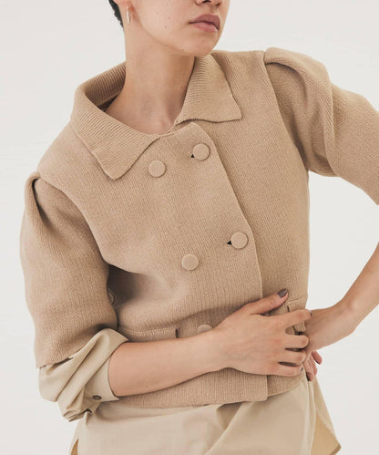 【THE PAUSE】天鵝絨針織短款開衫