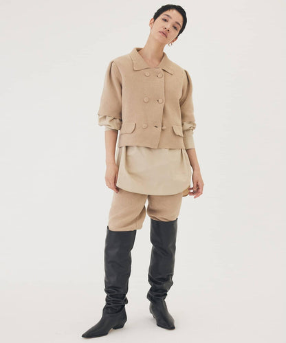 【THE PAUSE】天鵝絨針織短款開衫