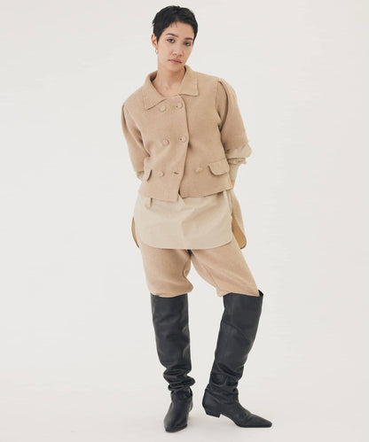 【THE PAUSE】天鵝絨針織短款開衫