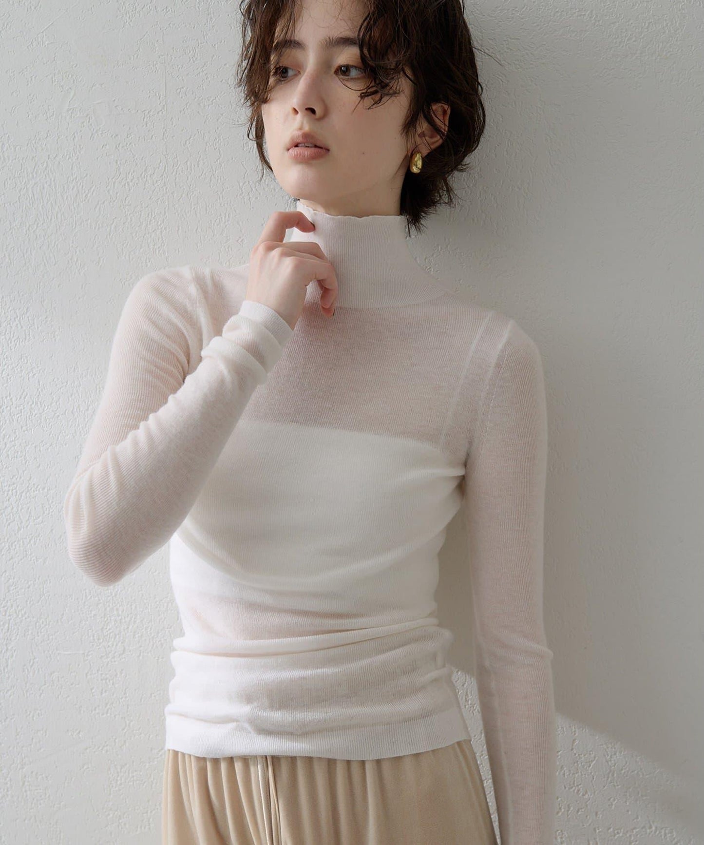 【THE PAUSE】羅紋高領套頭衫