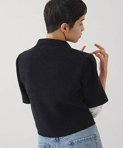 【THE PAUSE】天鵝絨針織短款開衫