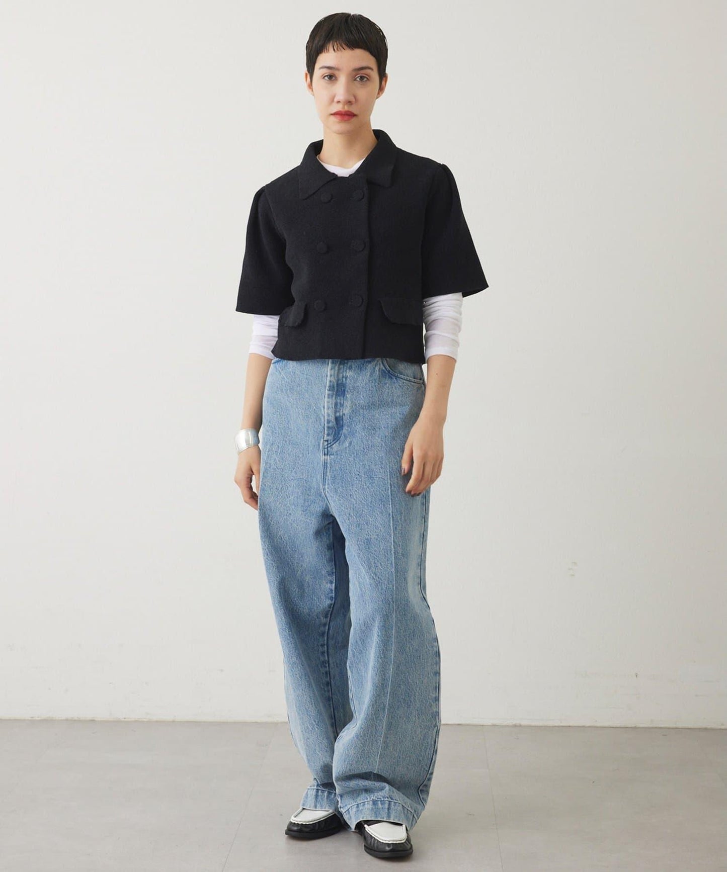 【THE PAUSE】天鵝絨針織短款開衫