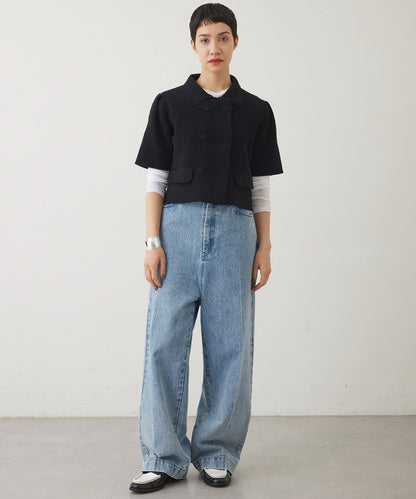 【THE PAUSE】天鵝絨針織短款開衫