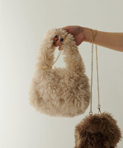 【THE PAUSE】仿皮草迷你手提包