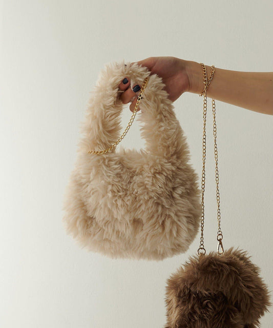 【THE PAUSE】仿皮草迷你手提包