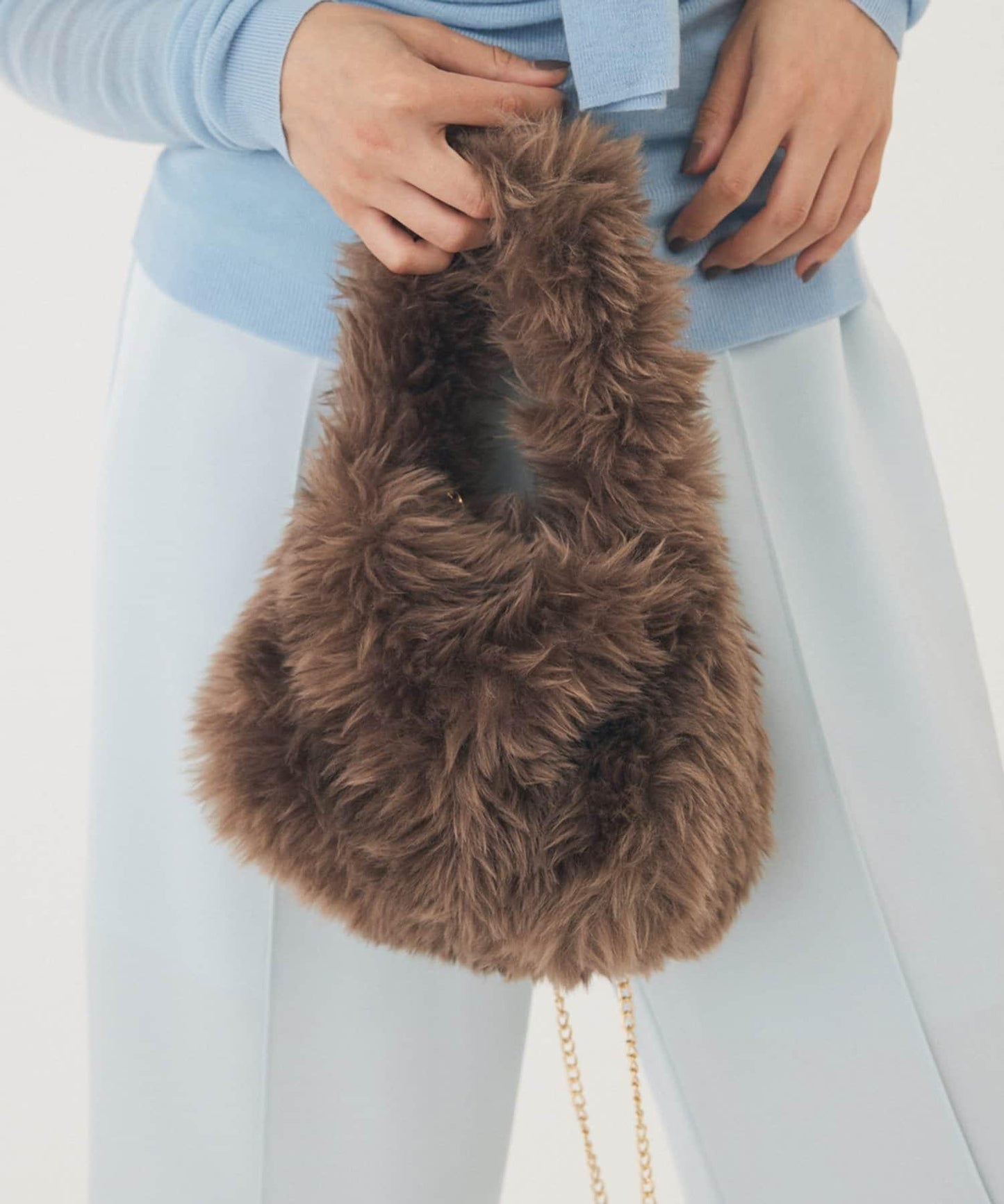 【THE PAUSE】仿皮草迷你手提包