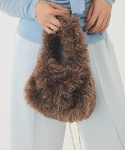 【THE PAUSE】仿皮草迷你手提包