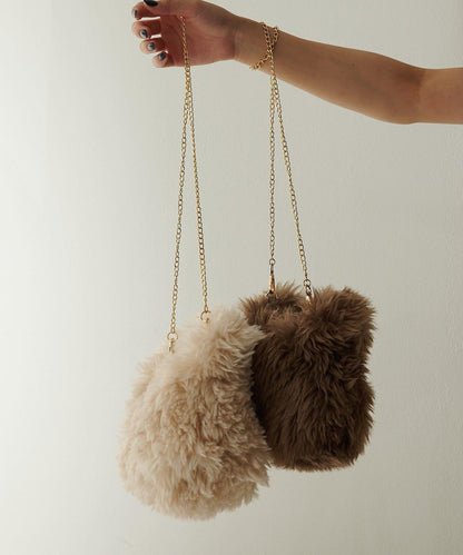 【THE PAUSE】仿皮草迷你手提包