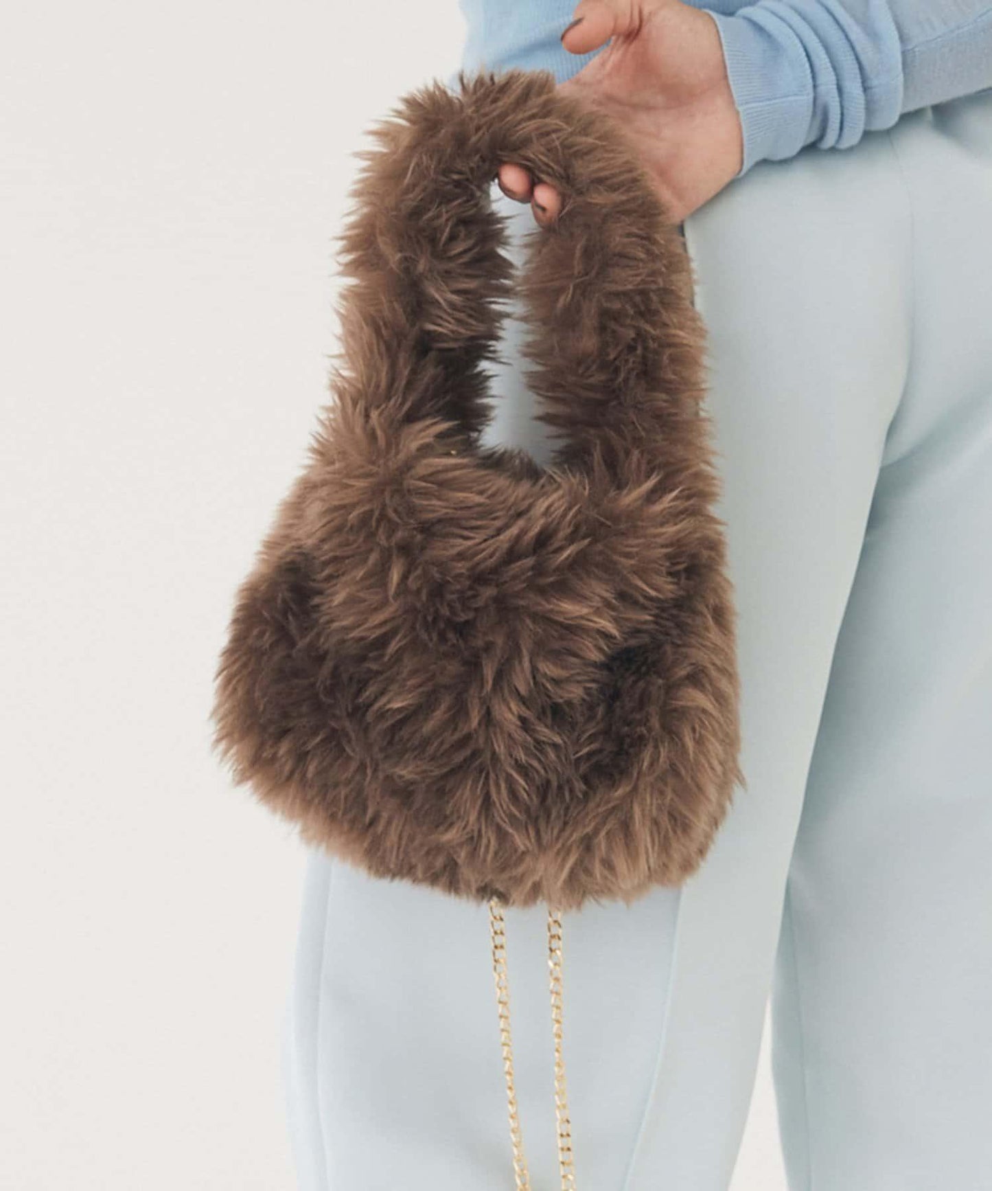 【THE PAUSE】仿皮草迷你手提包