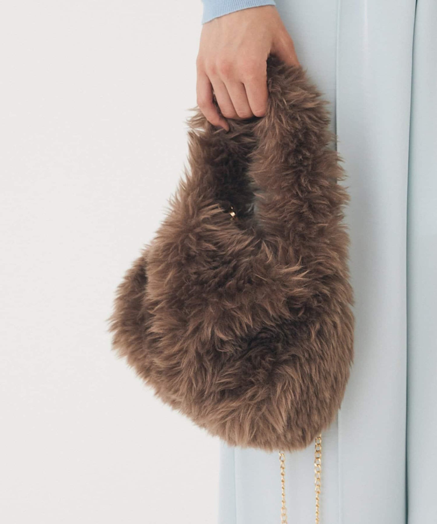 【THE PAUSE】仿皮草迷你手提包