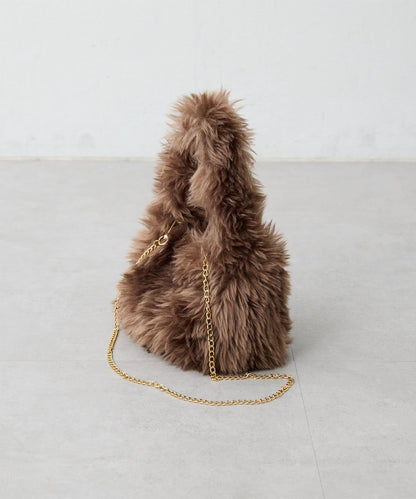 【THE PAUSE】仿皮草迷你手提包
