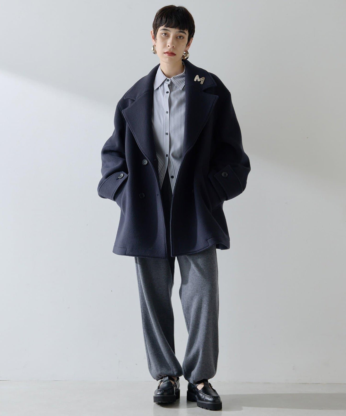 【THE PAUSE】條紋修身襯衫