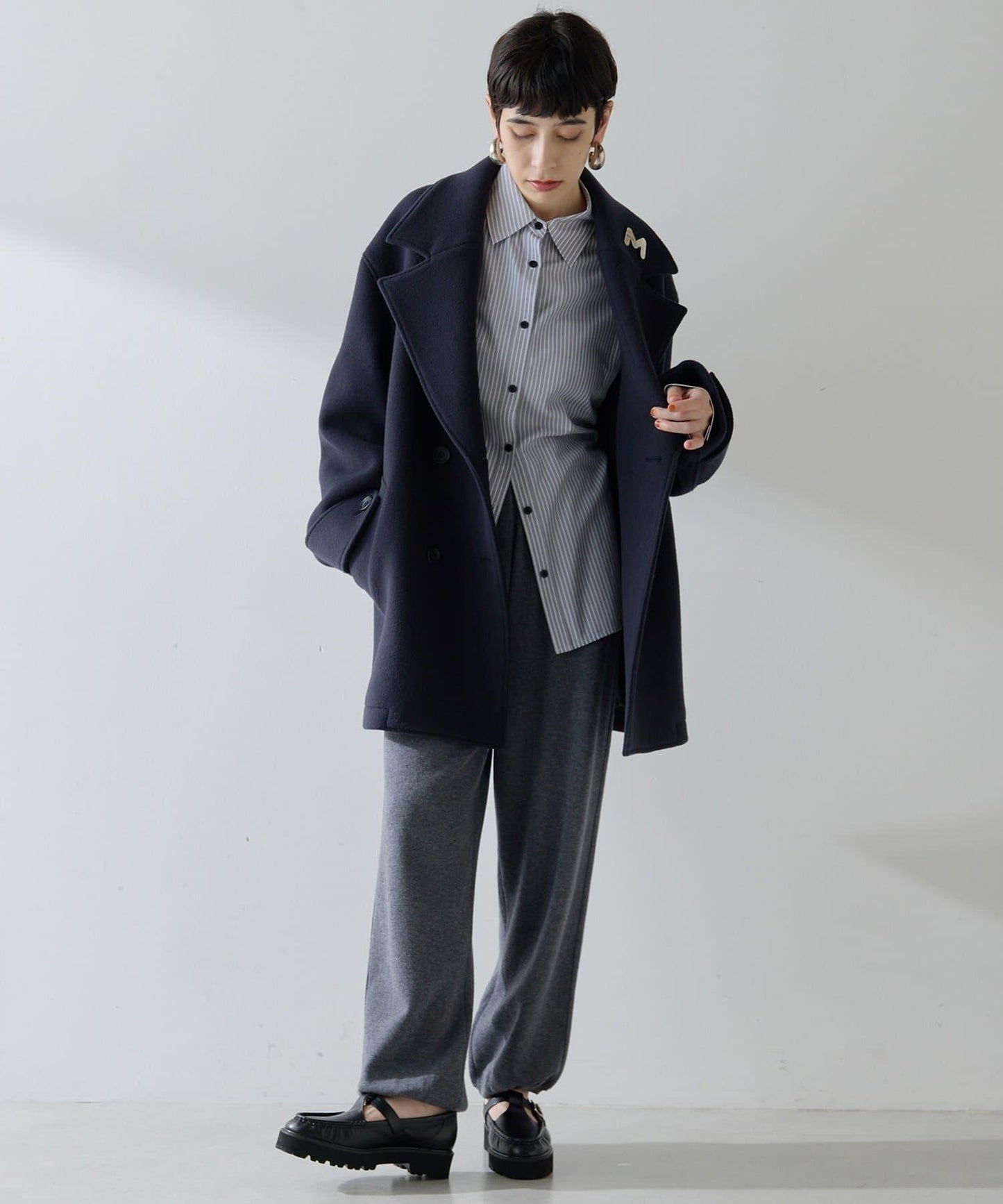 【THE PAUSE】條紋修身襯衫