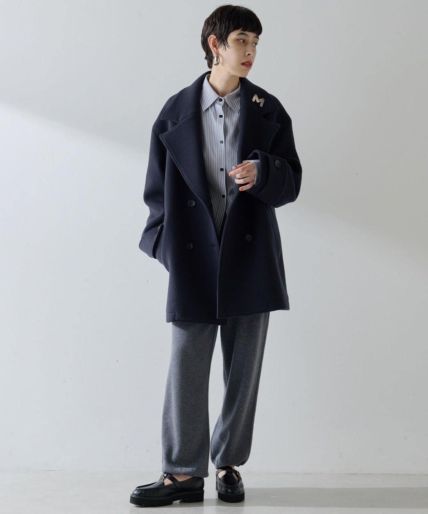 【THE PAUSE】條紋修身襯衫