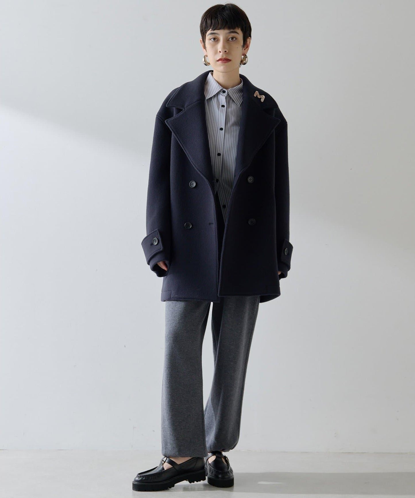 【THE PAUSE】條紋修身襯衫