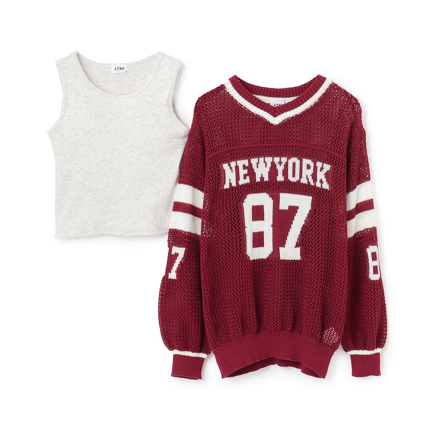 【LTXC】網眼數字針織套裝