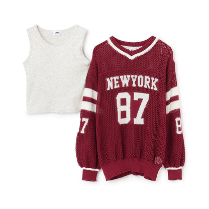 【LTXC】網眼數字針織套裝