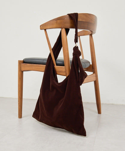 天鵝絨打結單肩包