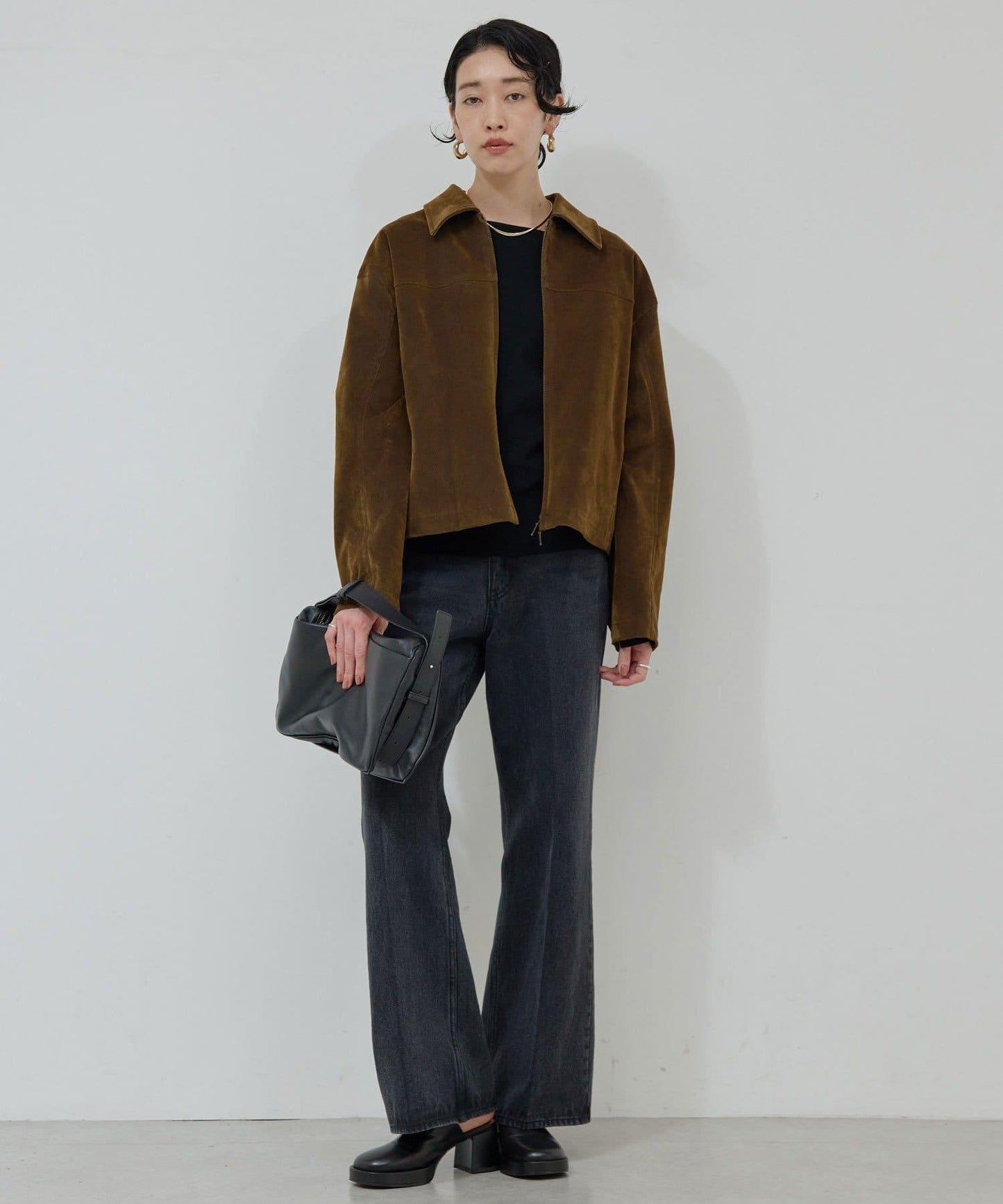 植絨牛仔拉鍊夾克