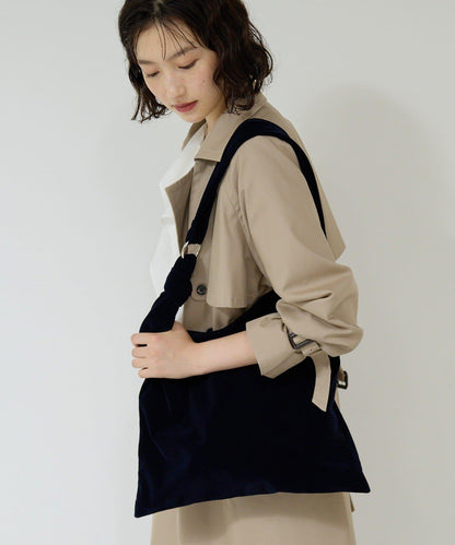 天鵝絨打結單肩包