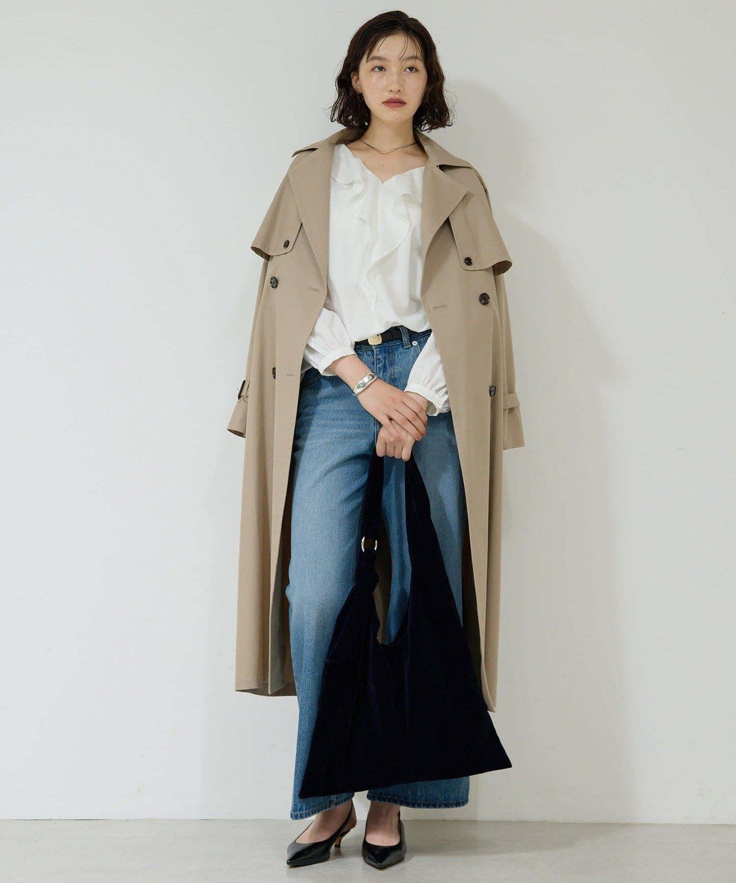 天鵝絨打結單肩包