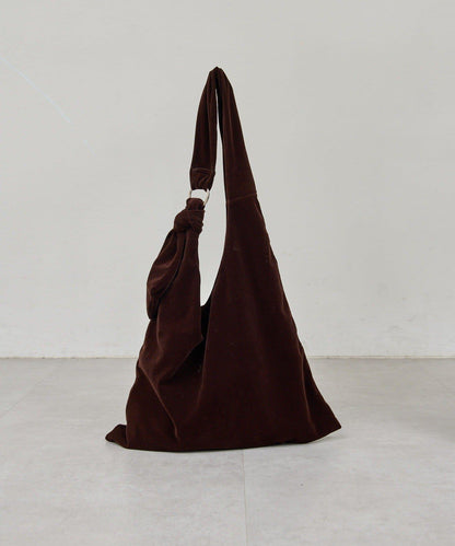 天鵝絨打結單肩包