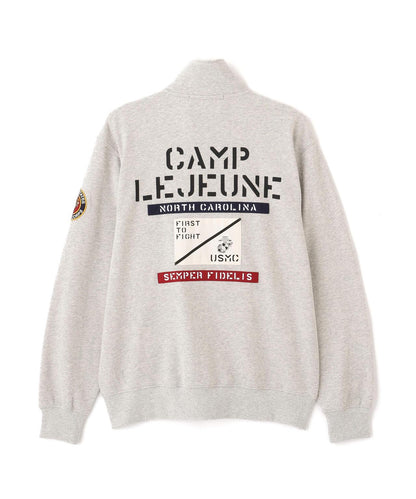 《直営店限定》CAMP LEJEUNE拼接貼布立領拉鍊衛衣