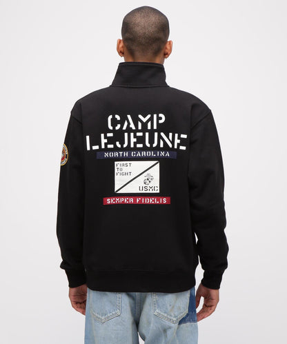 《直営店限定》CAMP LEJEUNE拼接貼布立領拉鍊衛衣