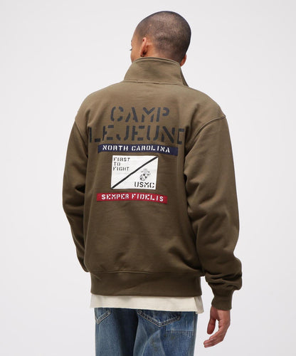 《直営店限定》CAMP LEJEUNE拼接貼布立領拉鍊衛衣