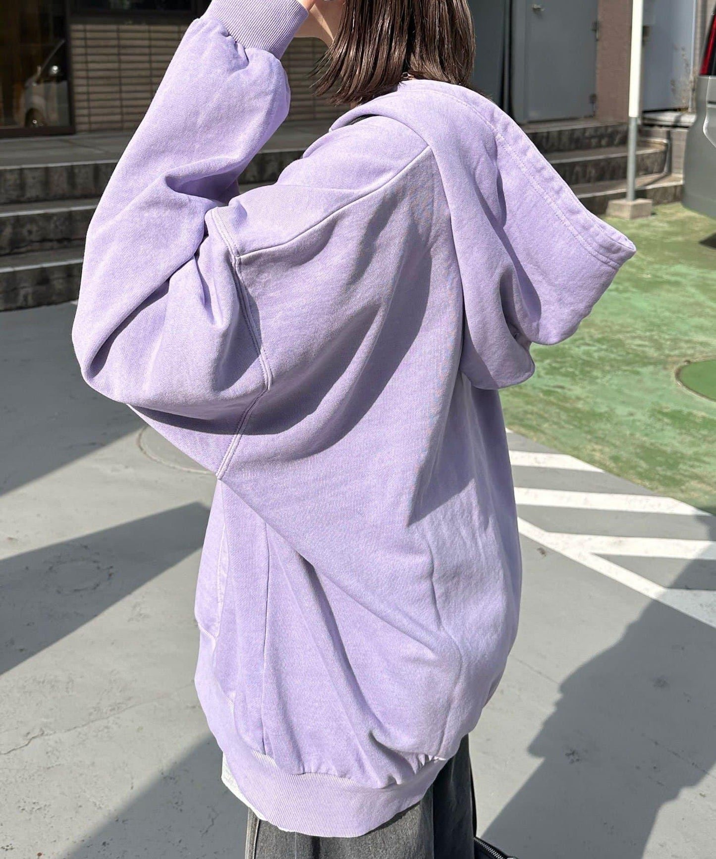 水洗刺繡雙拉鍊連帽衛衣