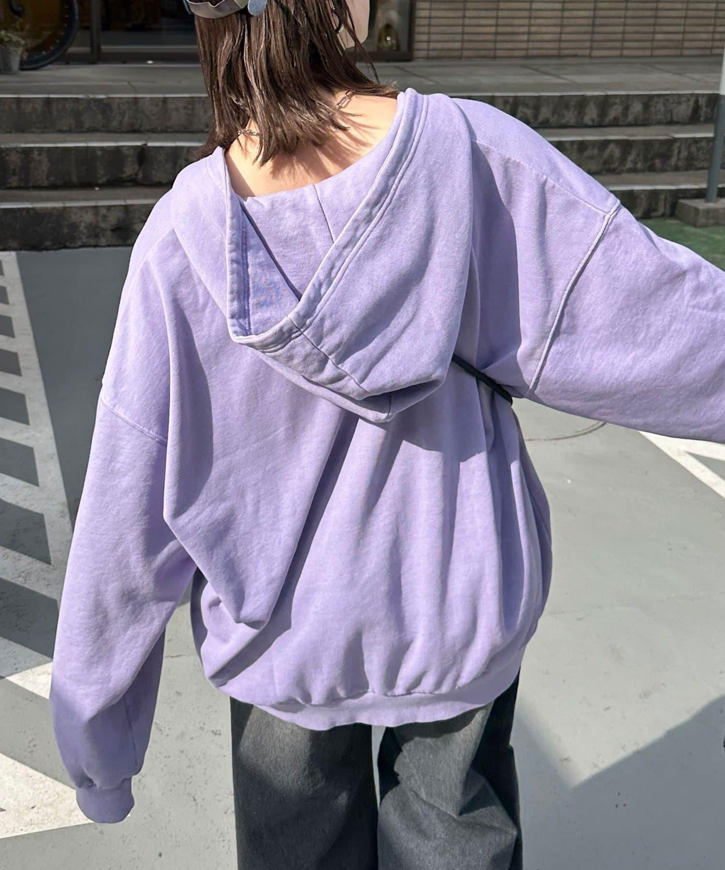 水洗刺繡雙拉鍊連帽衛衣
