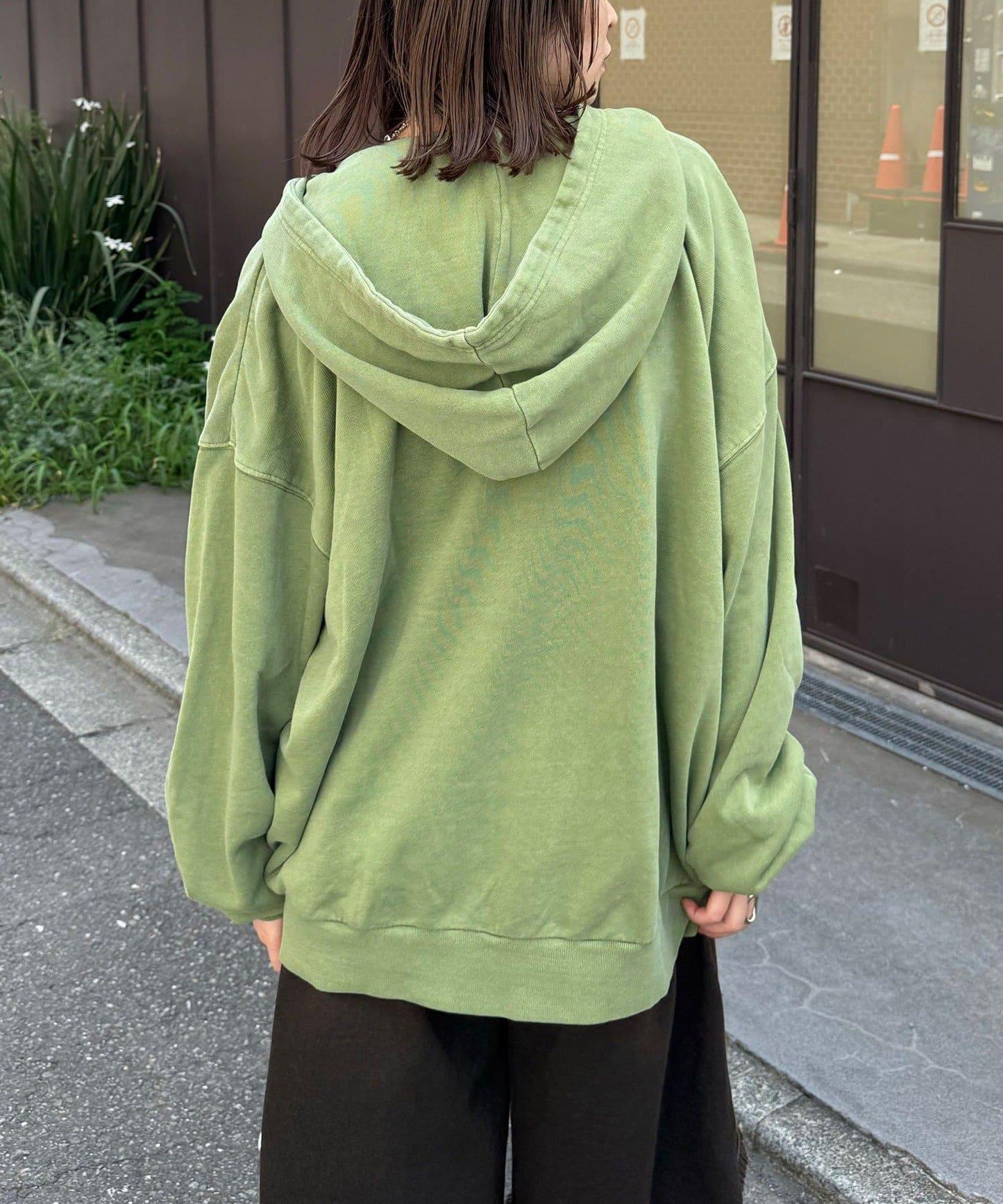 水洗刺繡雙拉鍊連帽衛衣