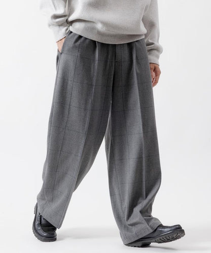 寬鬆直筒一褶西裝長褲