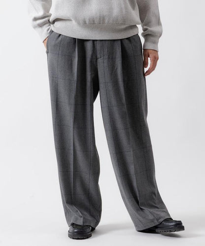 寬鬆直筒一褶西裝長褲