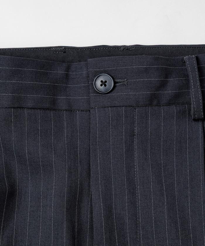 寬鬆直筒一褶西裝長褲