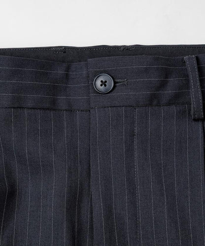 寬鬆直筒一褶西裝長褲