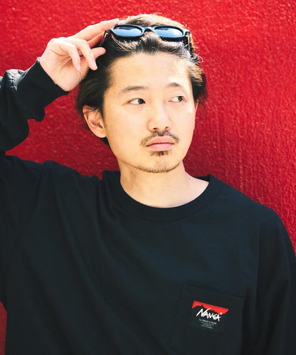 ECO HYBRID LOGO長袖T恤 環保混紡寬鬆口袋長袖T恤