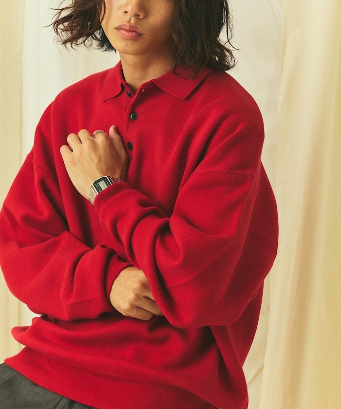 寬鬆版型 休閒風 針織衫質感 POLO領毛衣