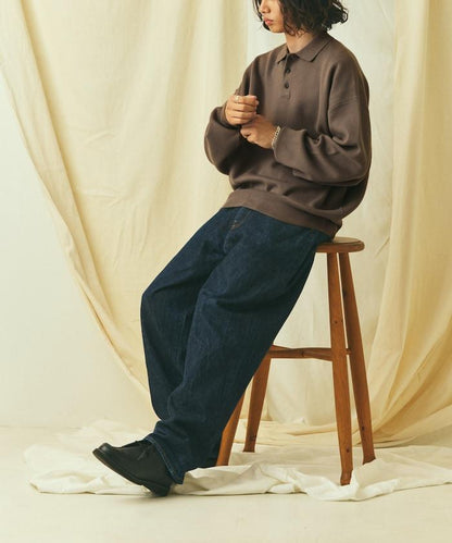 寬鬆版型 休閒風 針織衫質感 POLO領毛衣