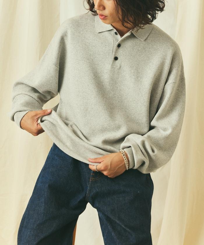 寬鬆版型 休閒風 針織衫質感 POLO領毛衣