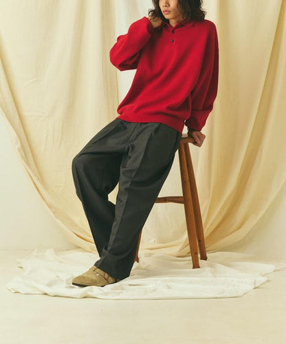 寬鬆版型 休閒風 針織衫質感 POLO領毛衣