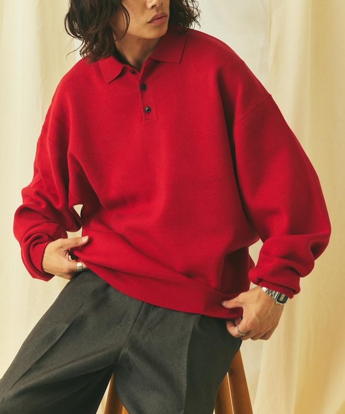 寬鬆版型 休閒風 針織衫質感 POLO領毛衣