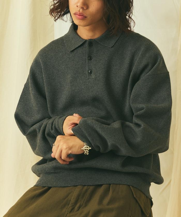 寬鬆版型 休閒風 針織衫質感 POLO領毛衣