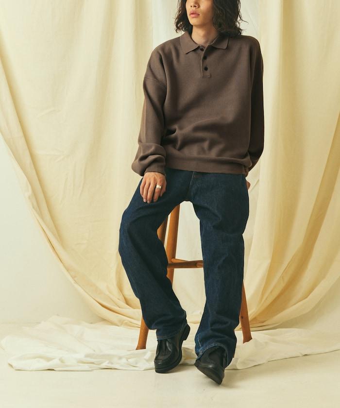 寬鬆版型 休閒風 針織衫質感 POLO領毛衣